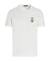 Dolce & Gabbana Bee And Crown Embroidered Tshirt In White