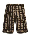 Dolce & Gabbana Motif-print Bermuda Shorts In Black