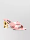 Dolce & Gabbana Mule Leather Sculpted Heel Strappy Design In Pink