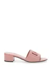 Dolce & Gabbana Mules Con Tacco Basso E Dg Millennials In Pelle Liscia Rosa Donna In Pink