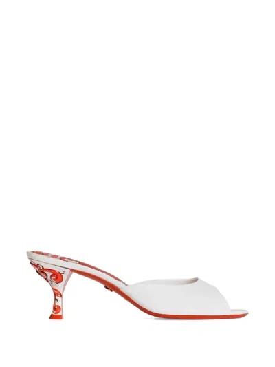 Dolce & Gabbana Mules In Patent Leather In White
