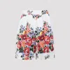 Dolce & Gabbana Flower Bouquet-print Twill Vanity Bermuda Shorts In Multi