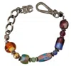 Dolce & Gabbana Multicolor Silver Chain Brass Beaded Lobster Clasp Bracelet In Red
