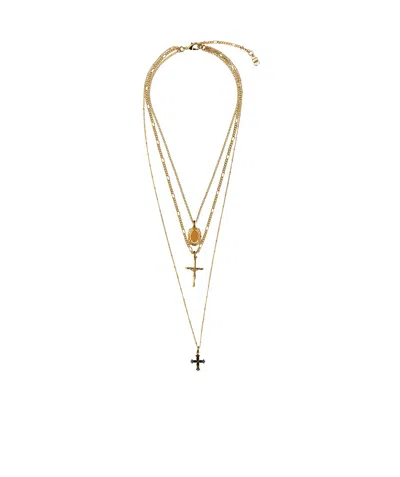 Dolce & Gabbana Multi-chain Necklace In Yellow