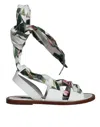 Dolce & Gabbana Multicolor Floral Print Ankle Wrap Sandals Shoes In Multi
