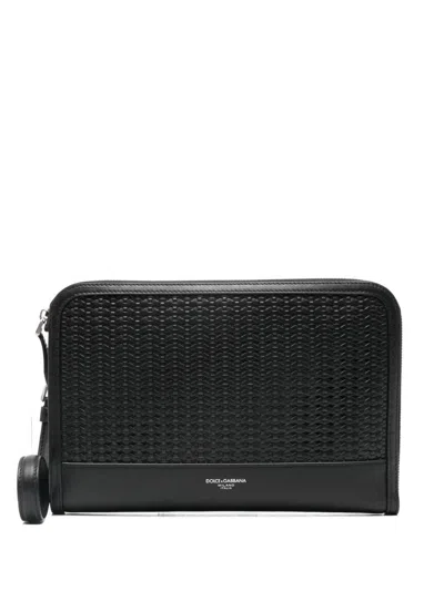 Dolce & Gabbana Multi-function Zip Clutch In Black