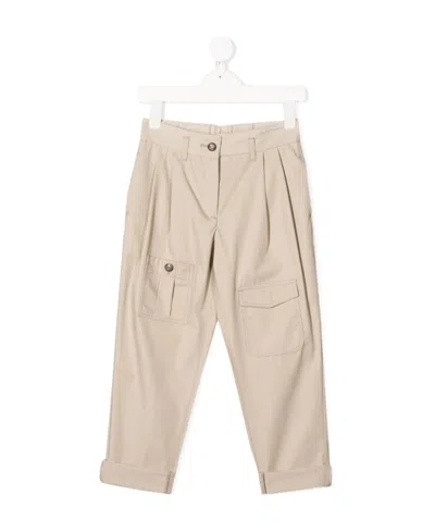 Dolce & Gabbana Multi-pocket Pleated Trousers In Nude