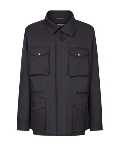 Dolce & Gabbana Multi-pocket Safari Jacket In Black