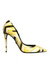 Dolce & Gabbana Multicolor Stripes Leather High Heels Pumps Shoes In Yellow