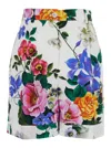 DOLCE & GABBANA MULTICOLOR BERMUDA SHORTS WITH ALL-OVER FLORAL PATTERN PRINT IN COTTON WOMAN