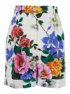 Dolce & Gabbana Multicolor Bermuda Shorts With All-over Floral Pattern Print In Cotton Woman In Multicolor