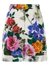 Dolce & Gabbana Multicolor Bermuda Shorts With All-over Floral Pattern Print In Cotton Woman In Multicolor