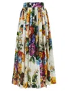 Dolce & Gabbana High-waisted Skirt With A Floral Bouquet Print In Multi