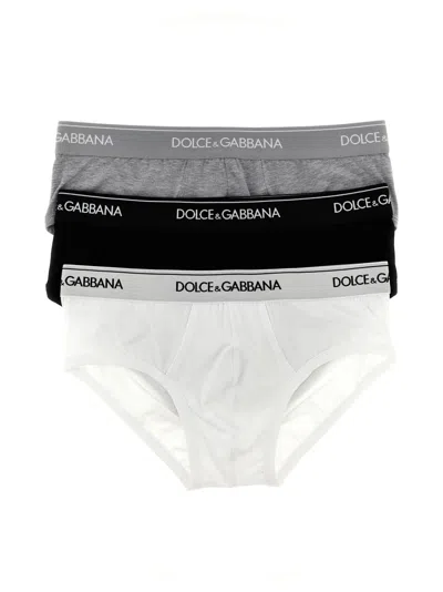 DOLCE & GABBANA MULTICOLOR BRANDO BRIEF 3-PACK BRIEFS