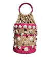 Dolce & Gabbana Multicolor Bucket Raffia Seashells Crystals Handwomen's Women's Bag