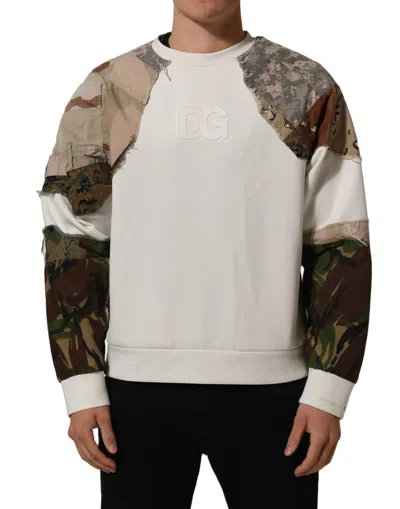 Pre-owned Dolce & Gabbana Multicolor Camo Patchwork Sweatshirt Men's Sweater ()