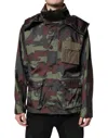 Dolce & Gabbana Multicolor Camouflage Button Hooded Jacket In Green