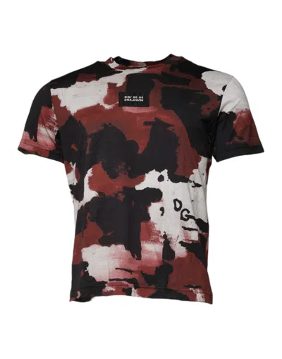 DOLCE & GABBANA MULTICOLOR CAMOUFLAGE CREW NECK T-SHIRT
