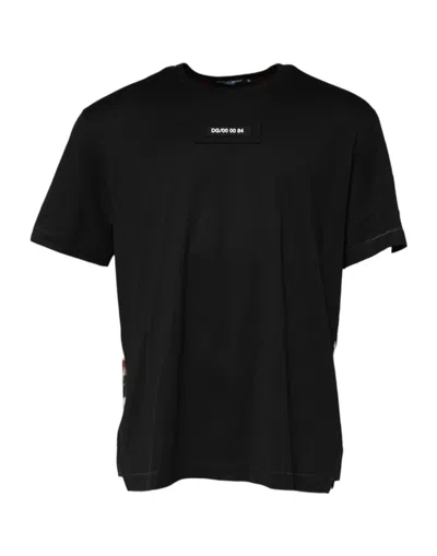 Dolce & Gabbana Multicolor Camouflage Crew Neck T-shirt In Black