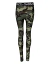 Dolce & Gabbana Multicolor Camouflage Dg Waist Leggings Pants