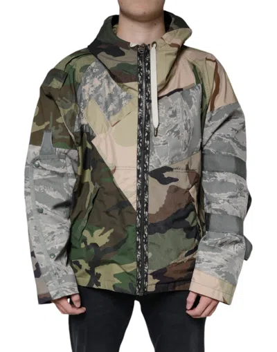 Pre-owned Dolce & Gabbana Multicolor Camouflage Full Zip Hooded Men's Jacket ()