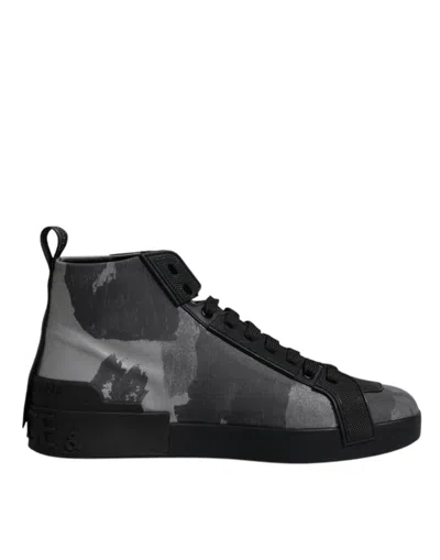 Pre-owned Dolce & Gabbana Multicolor Camouflage High Top Sneakers Men's Shoes ()