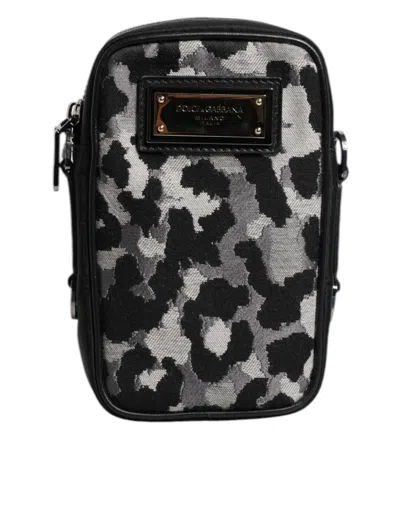 Pre-owned Dolce & Gabbana Multicolor Camouflage Jacquard Logo Plaque Crossbody Men's Bag ()