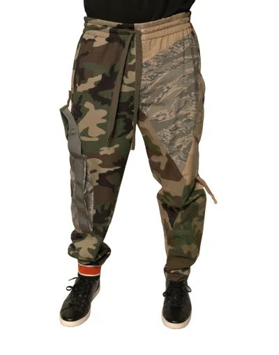 Pre-owned Dolce & Gabbana Multicolor Camouflage Jogger Sweatmen's Men's Pants ()