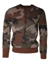 Dolce & Gabbana Multicolor Camouflage Men Pullover Sweater In Brown