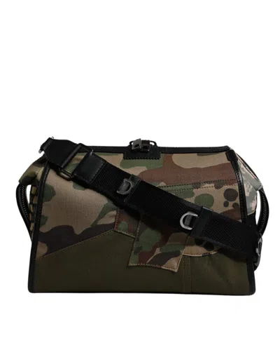 Dolce & Gabbana Multicolor Camouflage Patchwork Crossbody Men's Bag