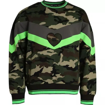 Pre-owned Dolce & Gabbana Multicolor Camouflage Sweatshirt Men's Sweater ()