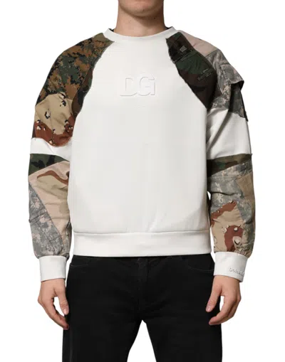 Pre-owned Dolce & Gabbana Multicolor Camouflage Sweatshirt Men's Sweater ()