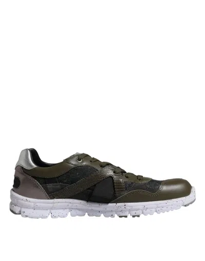 Pre-owned Dolce & Gabbana Multicolor Canvas Leather Low Top Sneaker Men's Shoes ()