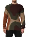 Dolce & Gabbana Multicolor Cotton Abstract Men Pullover Sweater In Multi