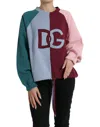 Dolce & Gabbana Multicolor Cotton Crew Neck Pullover Sweater In Multi