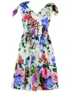 Dolce & Gabbana Multicolor Short Dress With All-over Floral Print In Multicolor