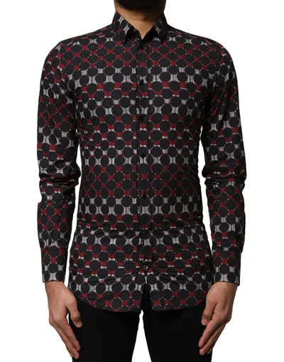Pre-owned Dolce & Gabbana Multicolor Cotton Gold Long Sleeves Men's Shirt ()