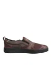 Dolce & Gabbana Multicolor Cotton Low Top Slip On Men Sneakers Shoes In Brown