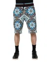 Dolce & Gabbana Multicolor Cotton Maiolica Print Bermuda Shorts In Multi