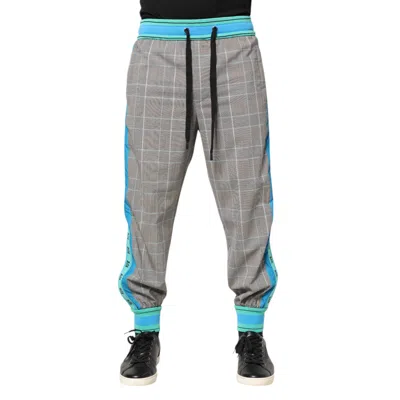 Dolce & Gabbana Cotton-elastane With Colorblock Sides Joggers In Gray