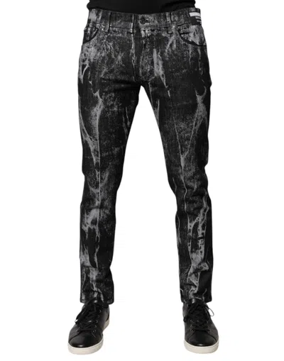 Pre-owned Dolce & Gabbana Multicolor Cotton Tie Dye Skinny Denim Men's Jeans ()