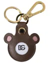 Dolce & Gabbana Multicolor Dauphine Calfskin Dg Logo Keyring Keychain