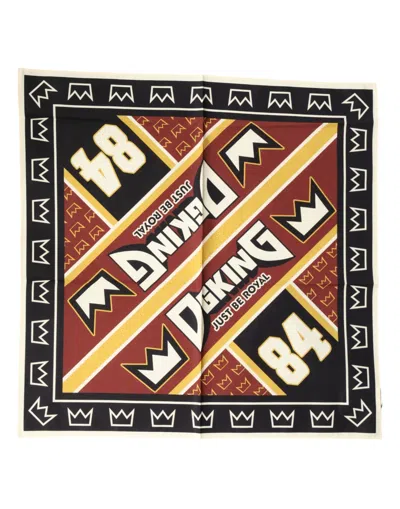Dolce & Gabbana Multicolor Dg King Square Foulard Men 50.5cm X 50cm Scarf