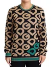 Dolce & Gabbana Multicolor Dg Mania Wool Crewneck Pullover Sweater In Multi