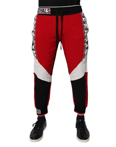 Pre-owned Dolce & Gabbana Multicolor Dg Royals Jogger Sweatmen's Men's Pants ()