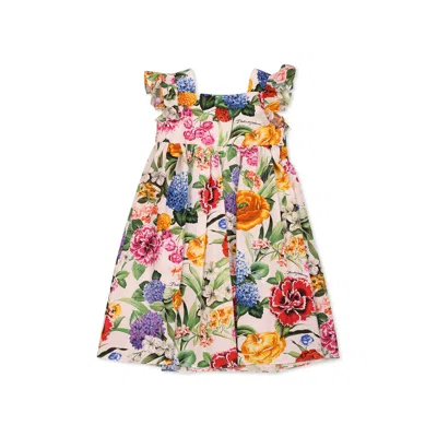 Dolce & Gabbana Multicolor Dress For Baby Girl With Floral Print