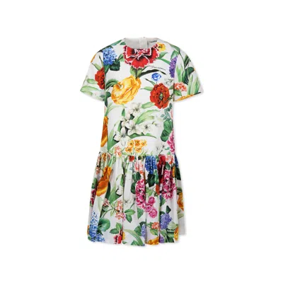 DOLCE & GABBANA MULTICOLOR DRESS FOR GIRL WITH FLORAL PRINT
