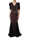Dolce & Gabbana Multicolor Embellished Mermaid Gown Dress