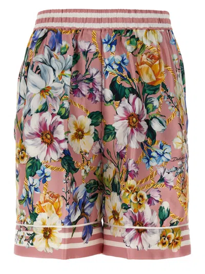 DOLCE & GABBANA MULTICOLOR FLORAL BERMUDA SHORTS
