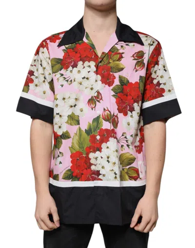 DOLCE & GABBANA DOLCE & GABBANA MULTICOLOR FLORAL BUTTON DOWN CASUAL MEN'S SHIRT
